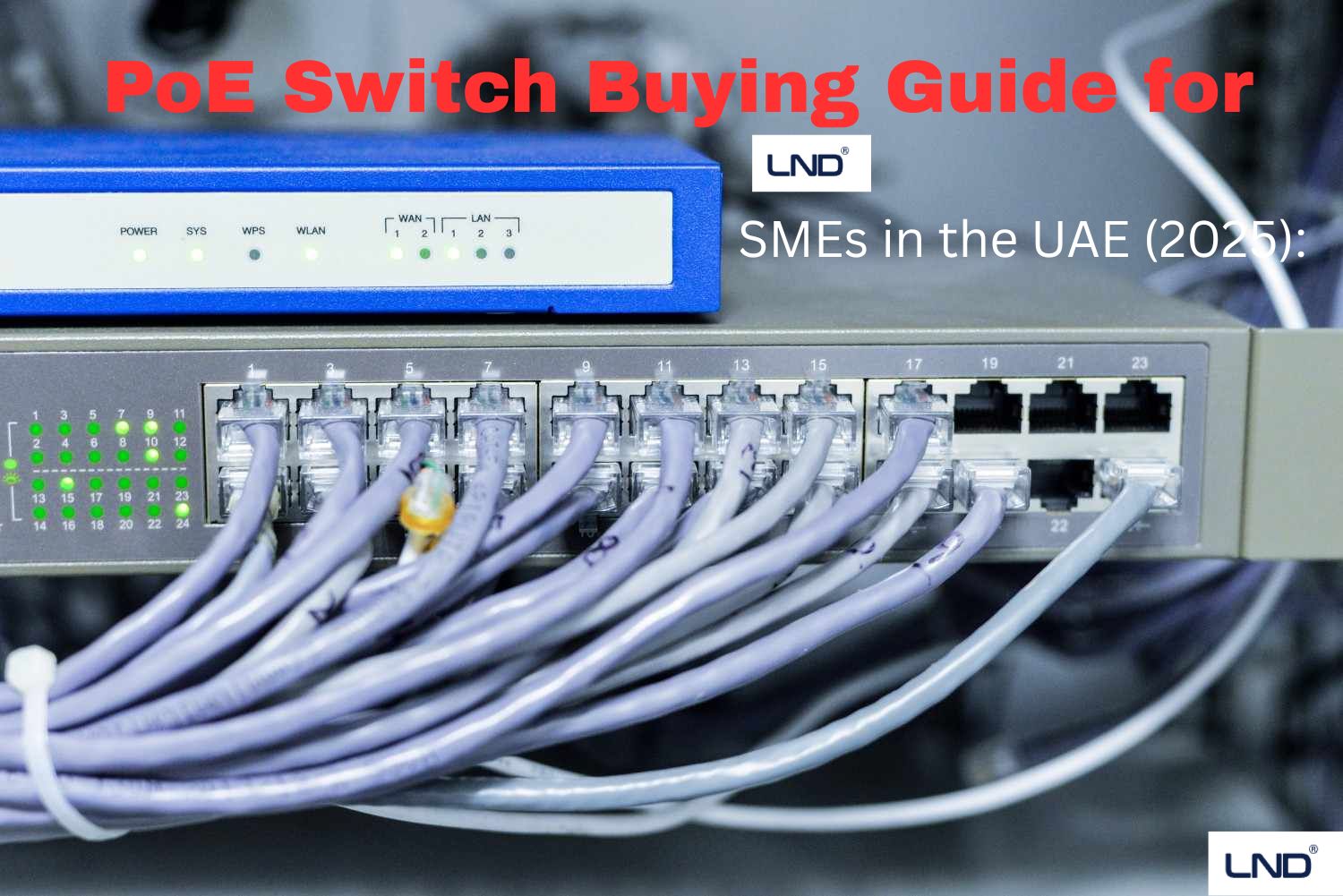 PoE switch with cables