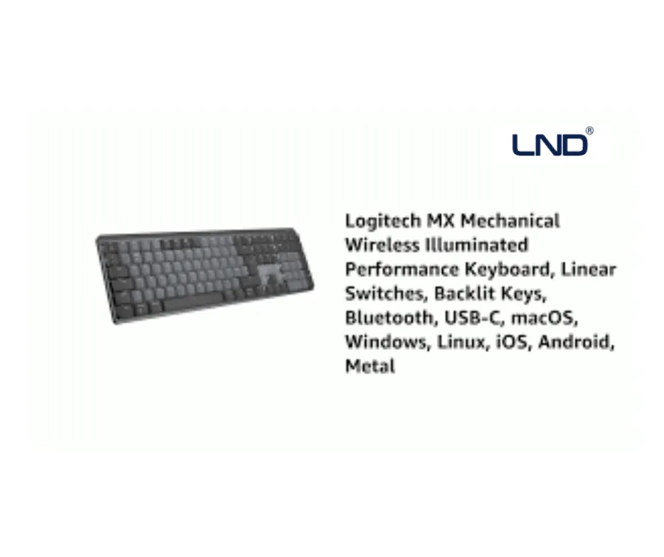 Logitech MX Mechanical wireless illuminated keyboard with low-profile mechanical keys