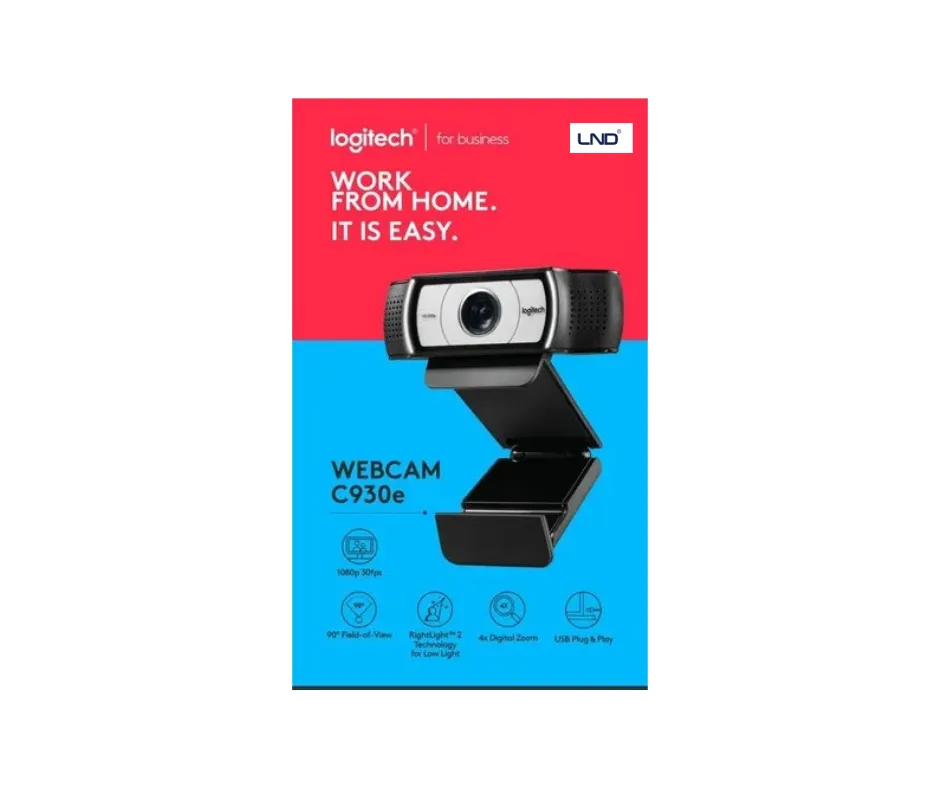 Logitech C930e professional Full HD webcam with wide-angle lens and noise-reducing microphones