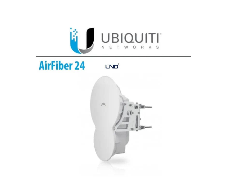 Ubiquiti airFiber 24 outdoor wireless bridge dish antenna side profile with mounting bracket for long-range point-to-point connectivity